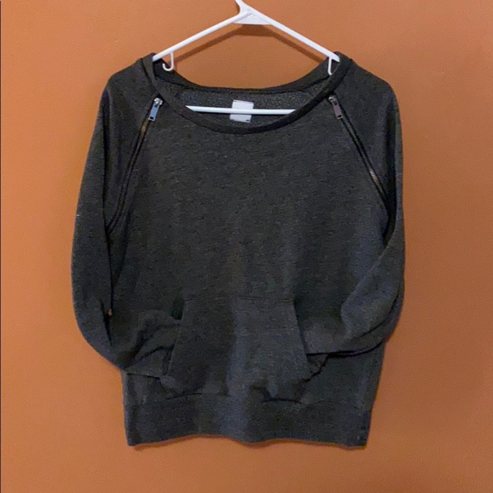 Italia zipper detail knit sweatshirt